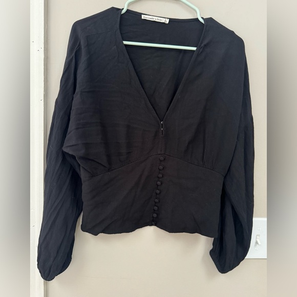 Abercrombie & Fitch Black Button-Up Blouse - Picture 3 of 8